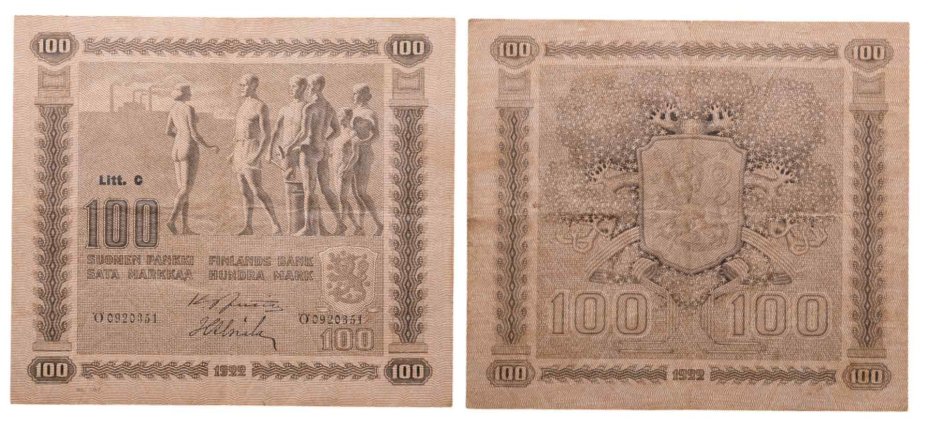 Финляндия 100 марок 1922 года