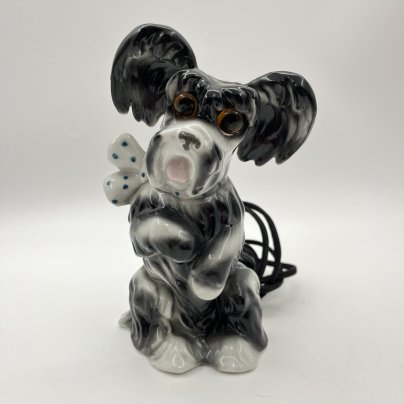 Светильник-ночник "Терьер" ("Собака"), фарфор, роспись, композитный материал, Heinz & Co., Германия, 1951-1972 гг.