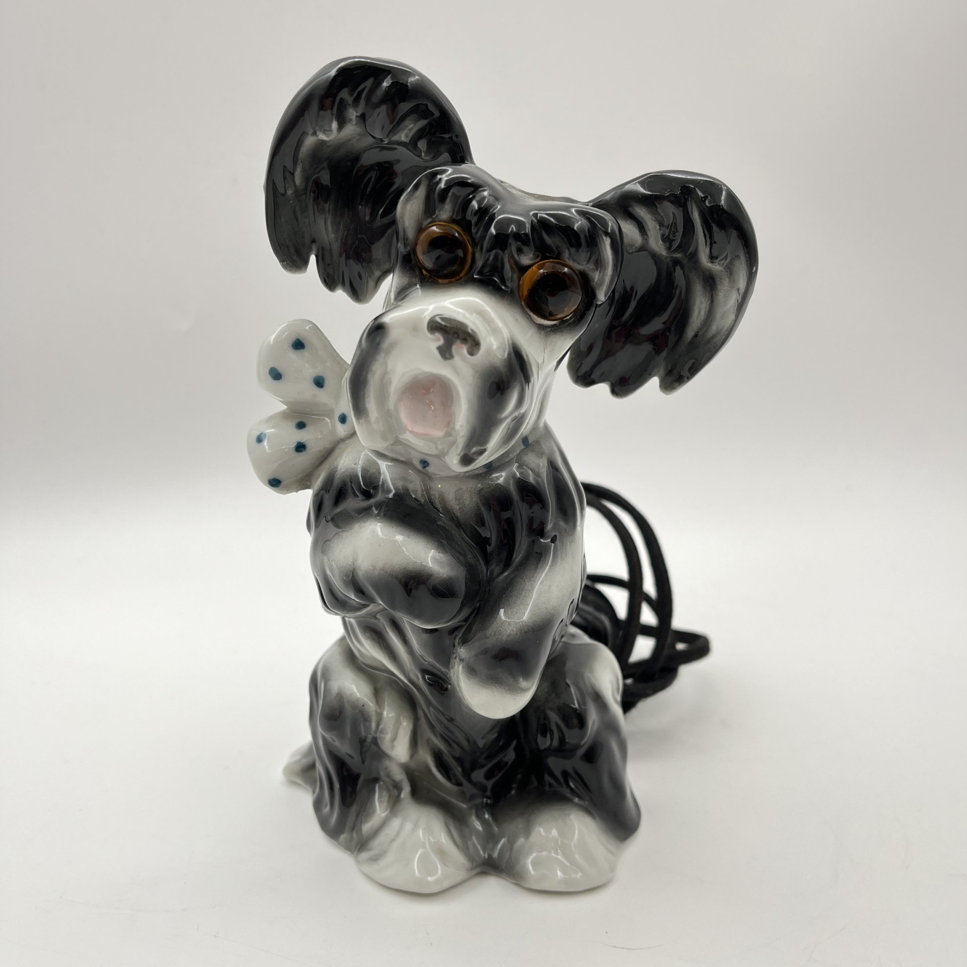 Светильник-ночник "Терьер" ("Собака"), фарфор, роспись, композитный материал, Heinz & Co., Германия, 1951-1972 гг.