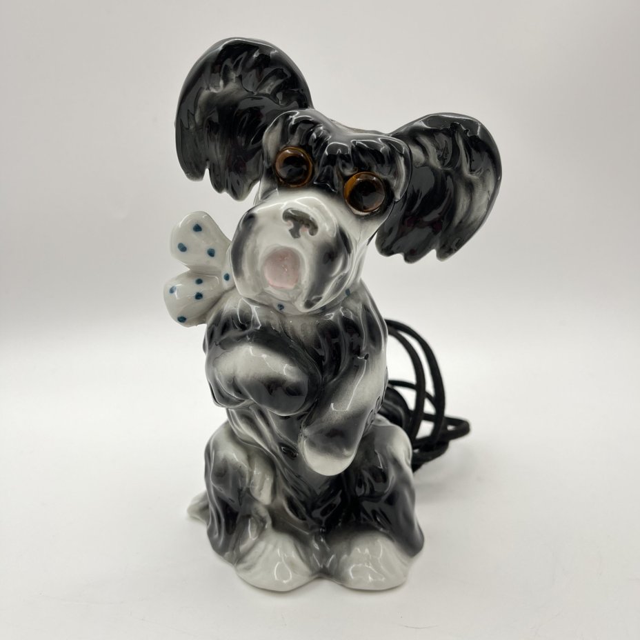 Светильник-ночник "Терьер" ("Собака"), фарфор, роспись, композитный материал, Heinz & Co., Германия, 1951-1972 гг.