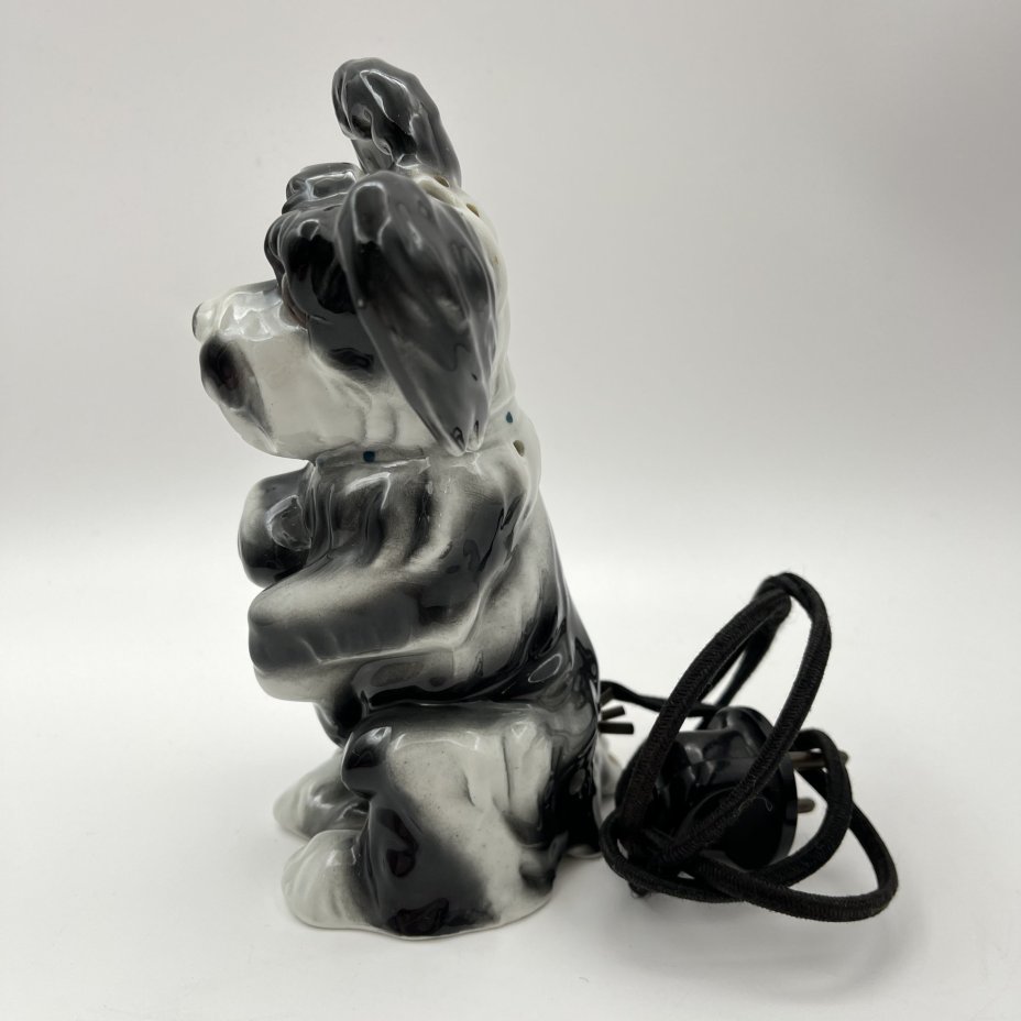 Светильник-ночник "Терьер" ("Собака"), фарфор, роспись, композитный материал, Heinz & Co., Германия, 1951-1972 гг.