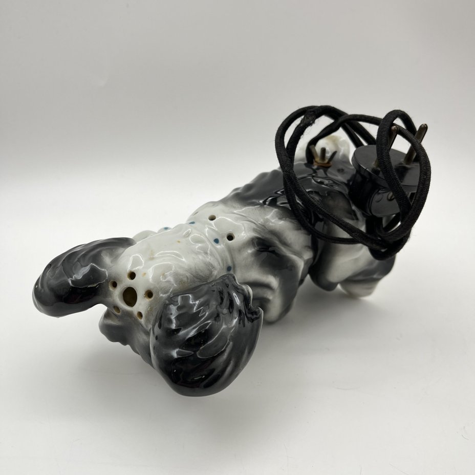 Светильник-ночник "Терьер" ("Собака"), фарфор, роспись, композитный материал, Heinz & Co., Германия, 1951-1972 гг.