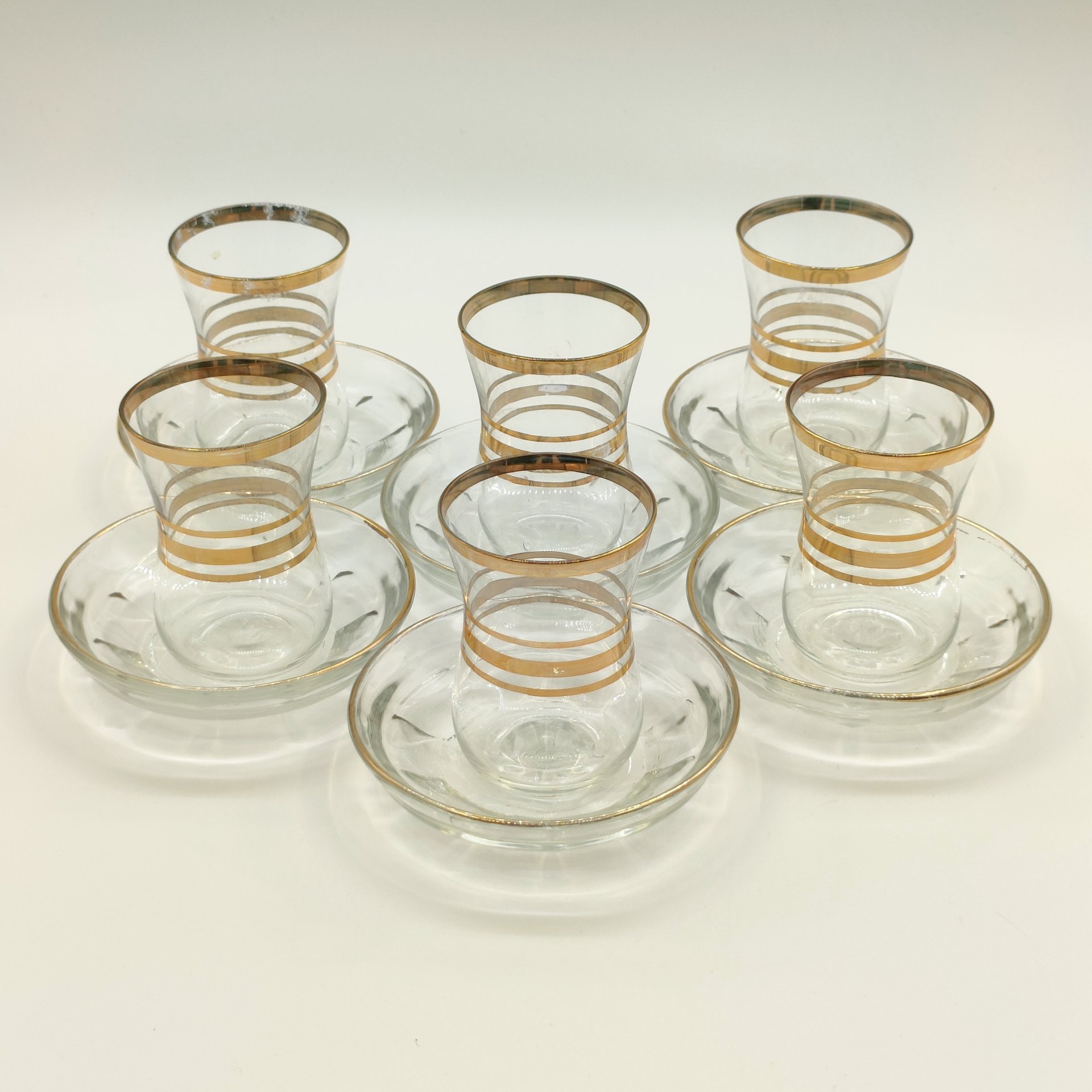 Набор чайных пар на 6 персон со стаканами армудами для чаепития в восточном стиле