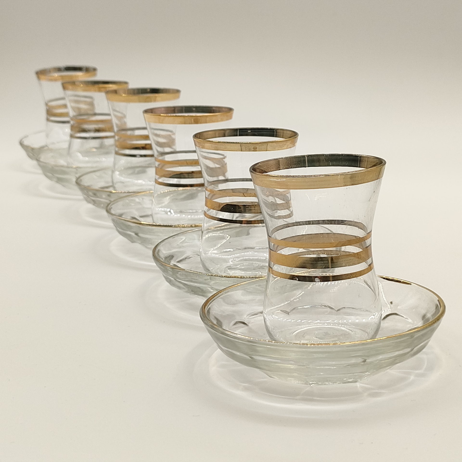 Набор чайных пар на 6 персон со стаканами армудами для чаепития в восточном стиле