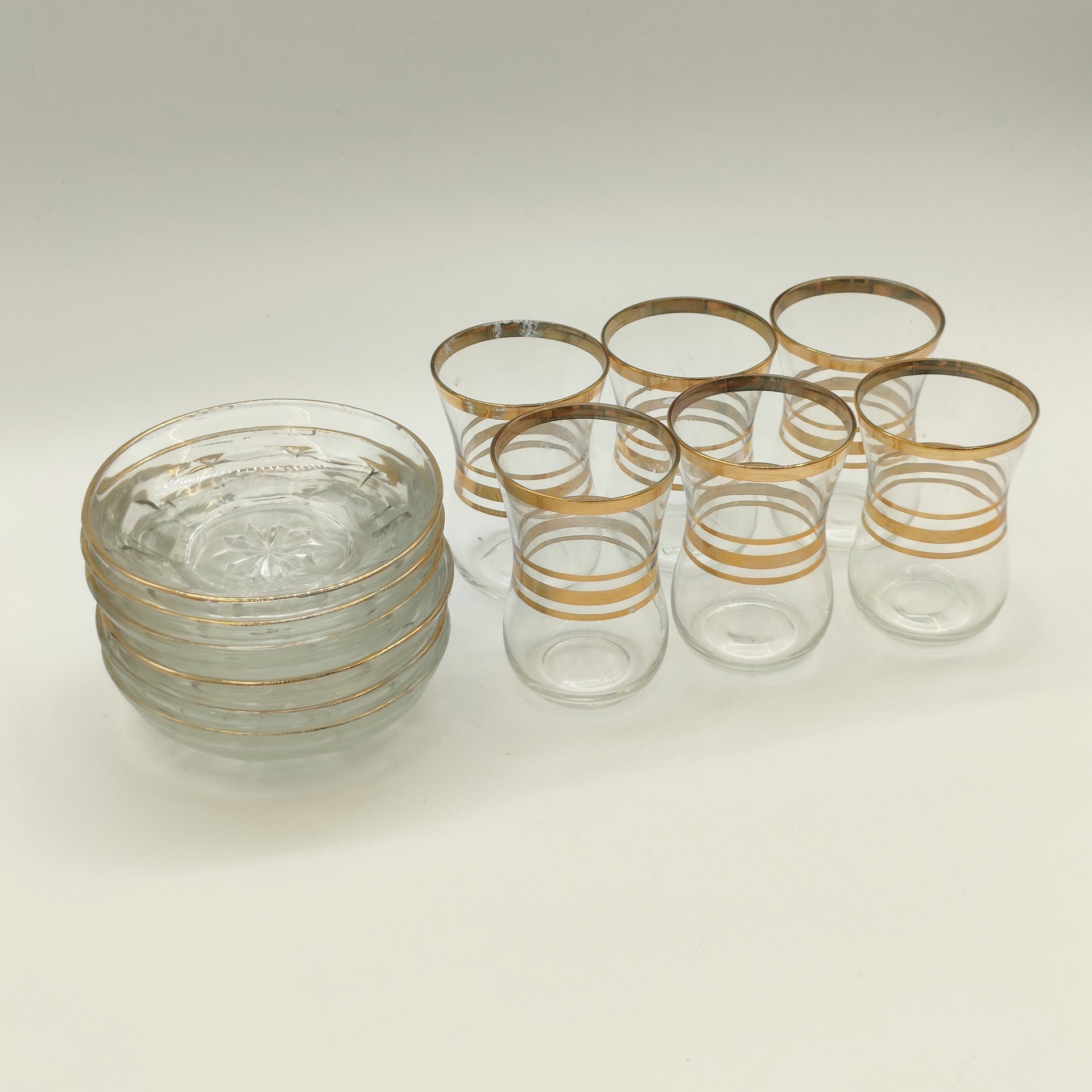 Набор чайных пар на 6 персон со стаканами армудами для чаепития в восточном стиле