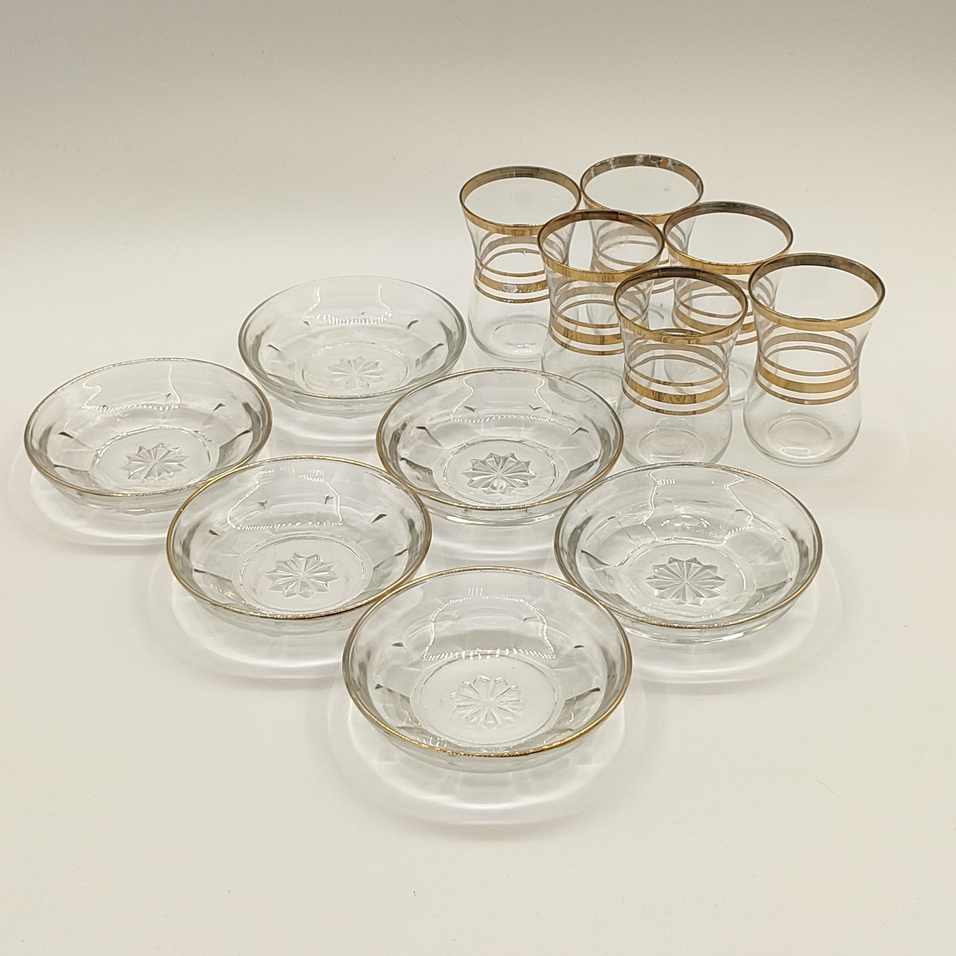 Набор чайных пар на 6 персон со стаканами армудами для чаепития в восточном стиле