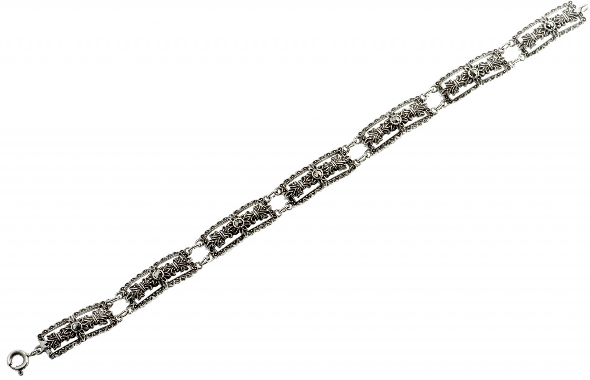 Браслет изящный с марказитами, серебро 830 пр., Швеция, 1910-1930 гг.