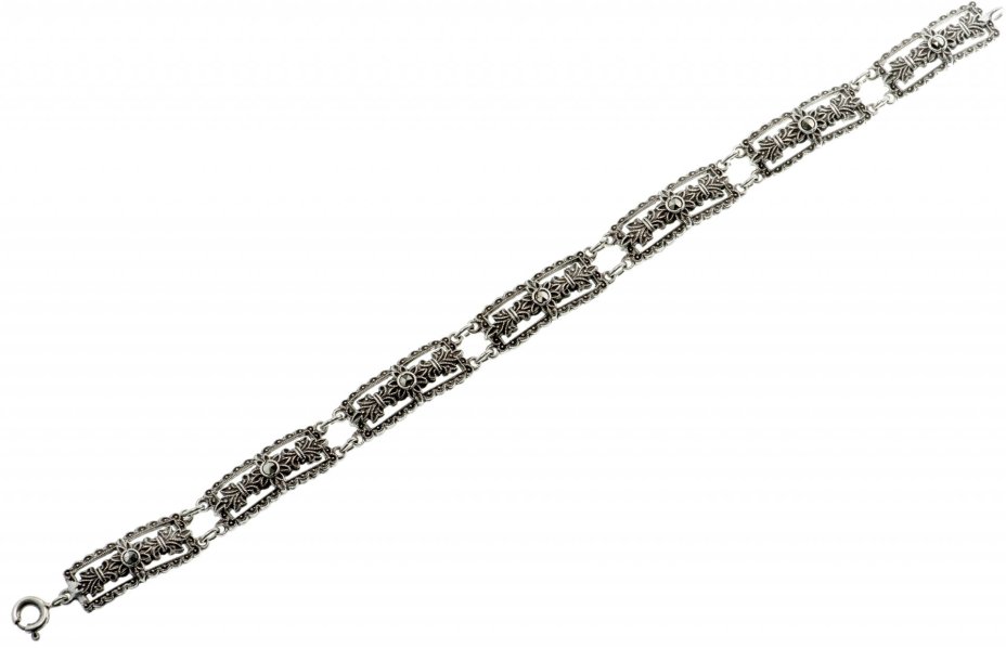 Браслет изящный с марказитами, серебро 830 пр., Швеция, 1910-1930 гг.