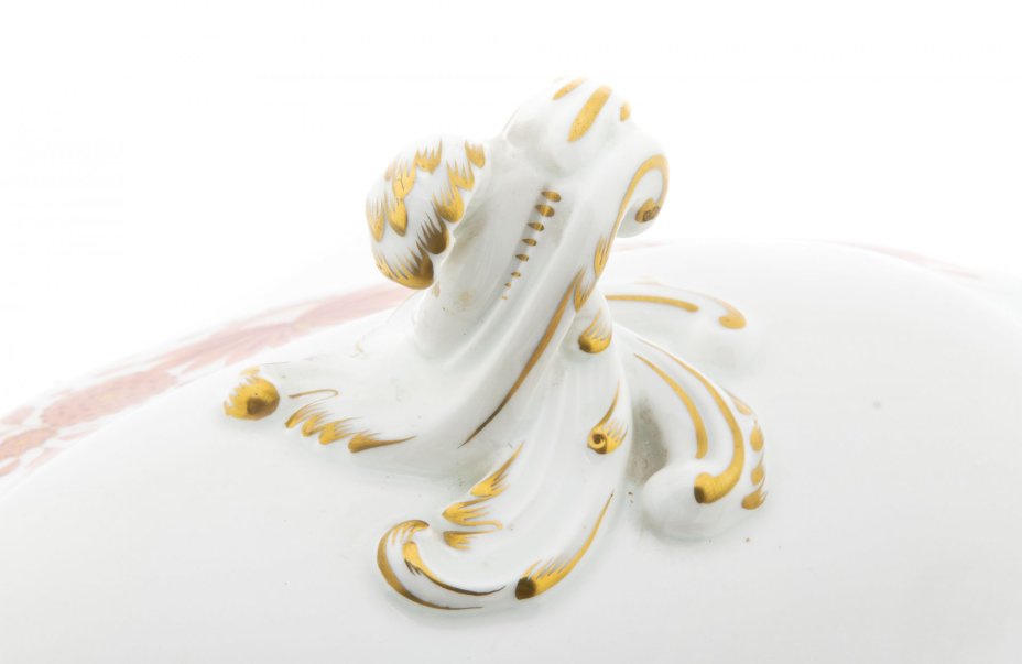 Супница из сервиза "Индийский цветок", фарфор, роспись, золочение, Meissen porcelain manufactory (Мейсен), Германия, 1950-1970 гг., Meissen (Мейсенский фарфор)