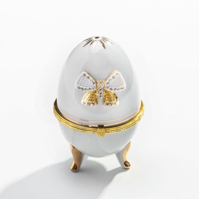 Пасхальное яйцо-шкатулка, фарфор, золочение, фирма "Lefard", Китай, 2010-2020 гг.