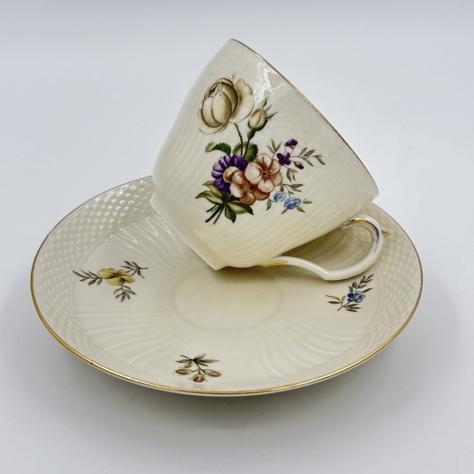 Пара чайная с цветочным декором, Royal Copenhagen