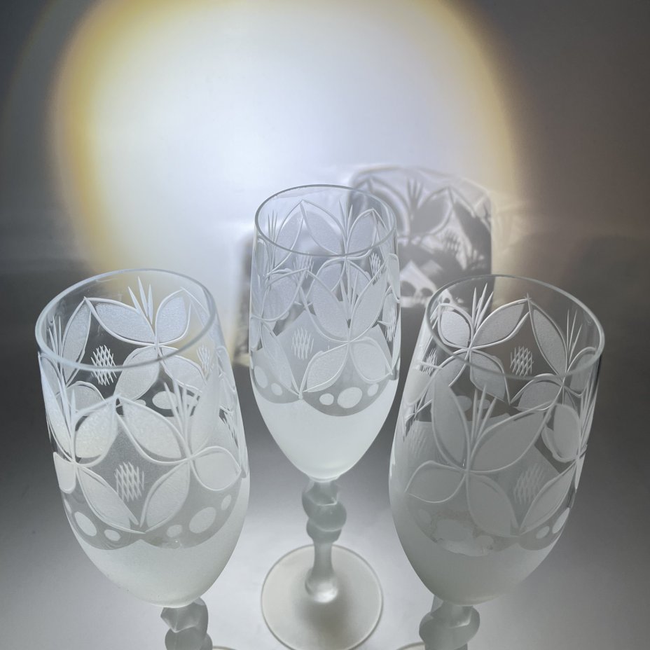 Набор из 3 бокалов с цветочным декором
