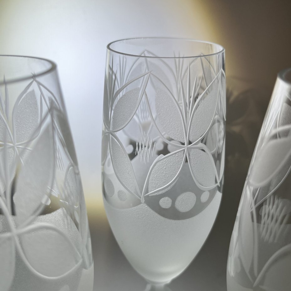 Набор из 3 бокалов с цветочным декором