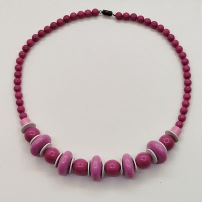 Бусы с бусинами разного размера, пластик, металл, СССР, 1980-1990 гг.