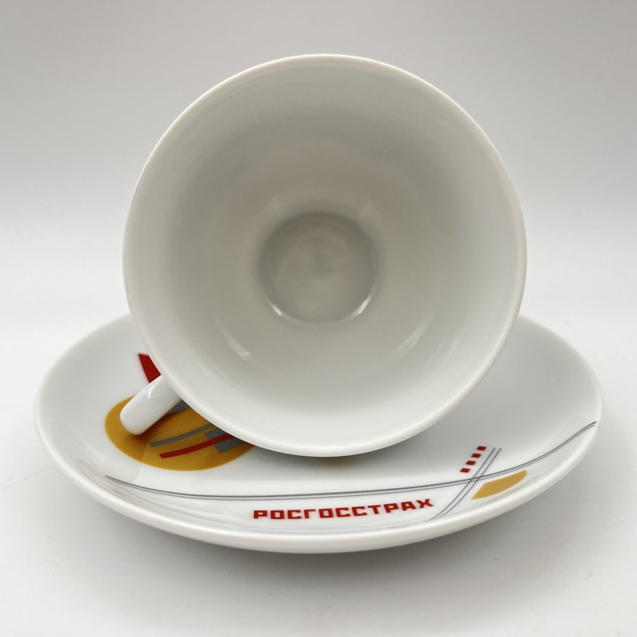 Пара чайная "Росгосстрах" в стиле супрематизма (по мотивам произведений Н.М. Суетина), в оригинальной коробке