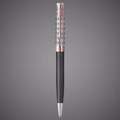 Шариковая ручка Parker Sonnet Premium Metal & Grey Lacquer PGT, стержень: M, цвет чернил: black , в подарочной упаковке