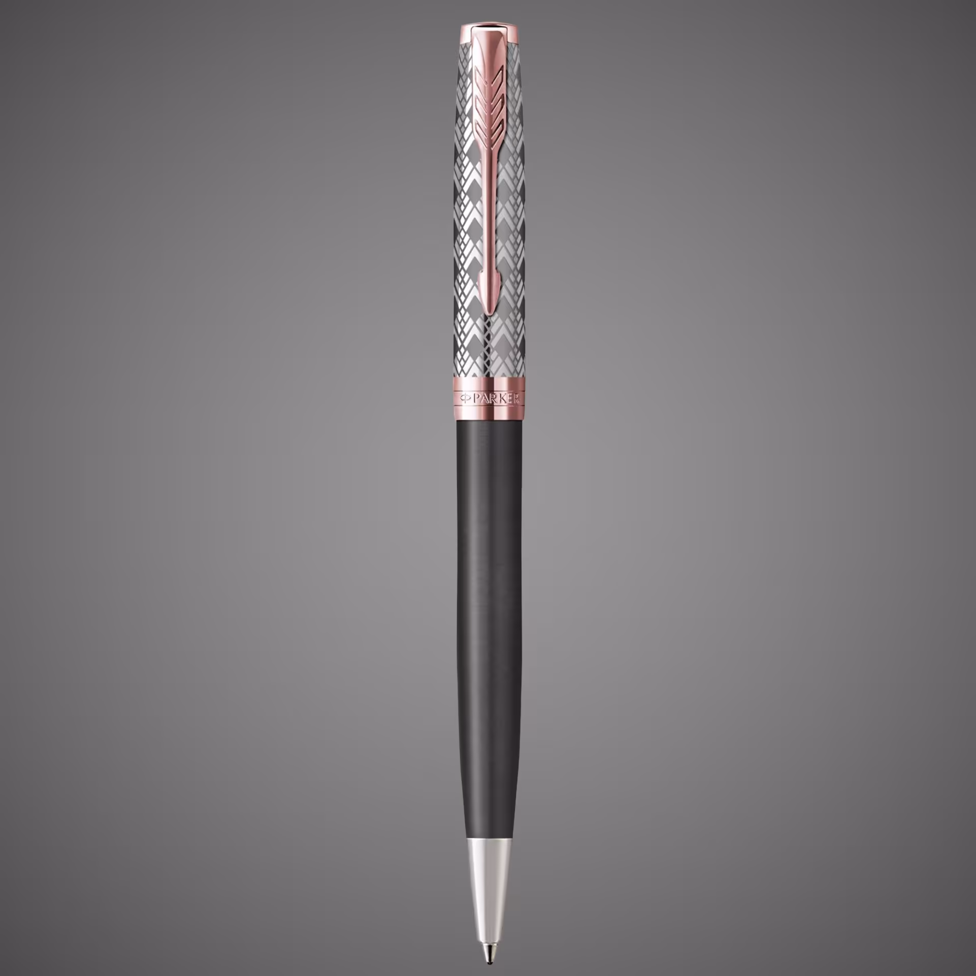 Шариковая ручка Parker Sonnet Premium Metal & Grey Lacquer PGT, стержень: M, цвет чернил: black , в подарочной упаковке