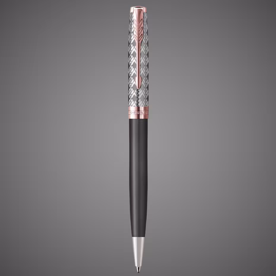 Шариковая ручка Parker Sonnet Premium Metal & Grey Lacquer PGT, стержень: M, цвет чернил: black , в подарочной упаковке