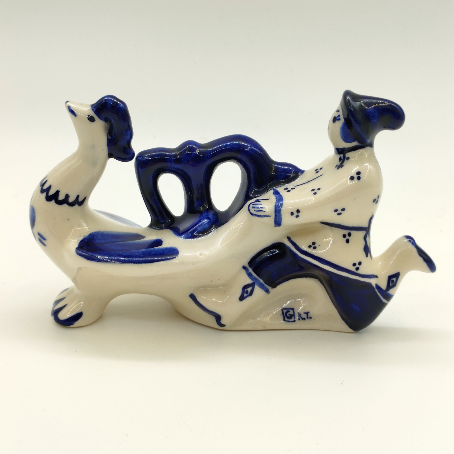 Статуэтка "Иванушка и Жар-птица", Гжель, фарфор, роспись, Россия, 1980-2010 гг.