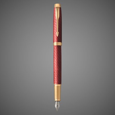 Перьевая ручка Parker IM Premium F318 Red GT, перо: F, цвет чернил: blue, в подарочной упаковке., Лаки и смолы: лак, латунь, нержавеющая сталь, позолота