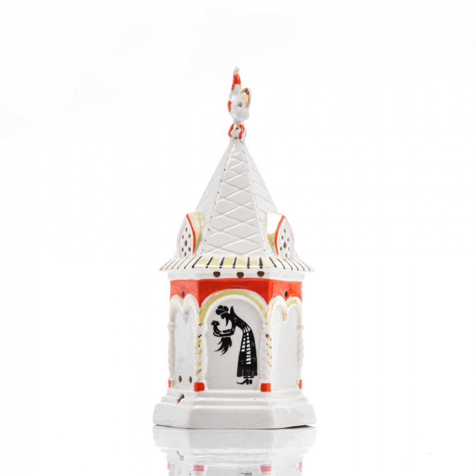 Ночник (корпус) "Золотой Петушок", фарфор, роспись, золочение, Ленинградский завод фарфоровых изделий (ЛЗФИ), СССР, 1956-1967 гг., Ленинградский завод фарфоровых изделий (ЛЗФИ)