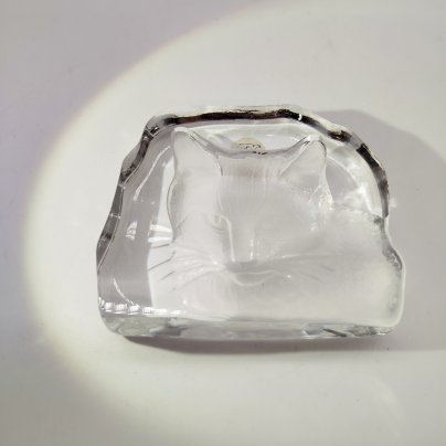 Пресс-папье с изображением кота, Cristal d'Arques