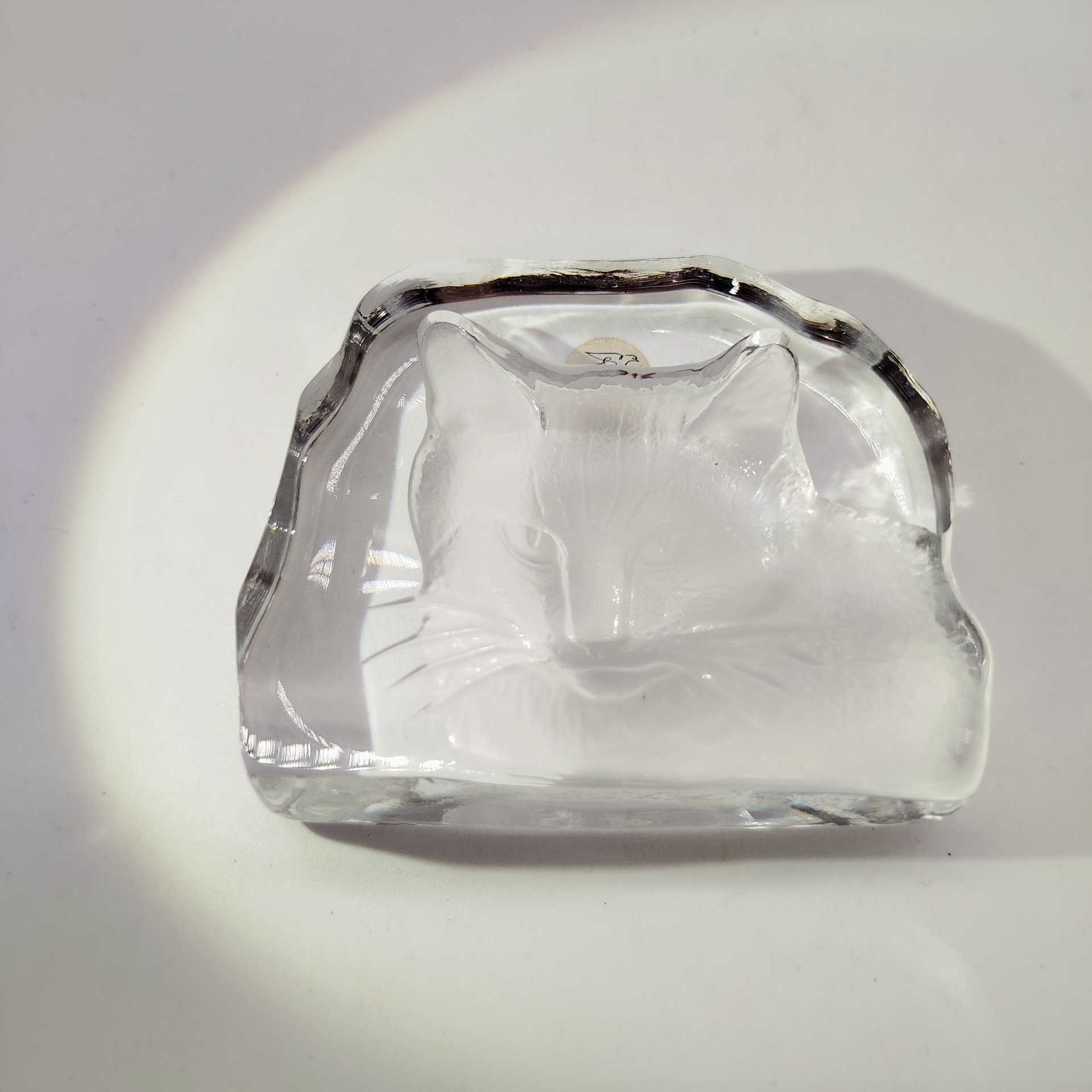 Пресс-папье с изображением кота, Cristal d'Arques