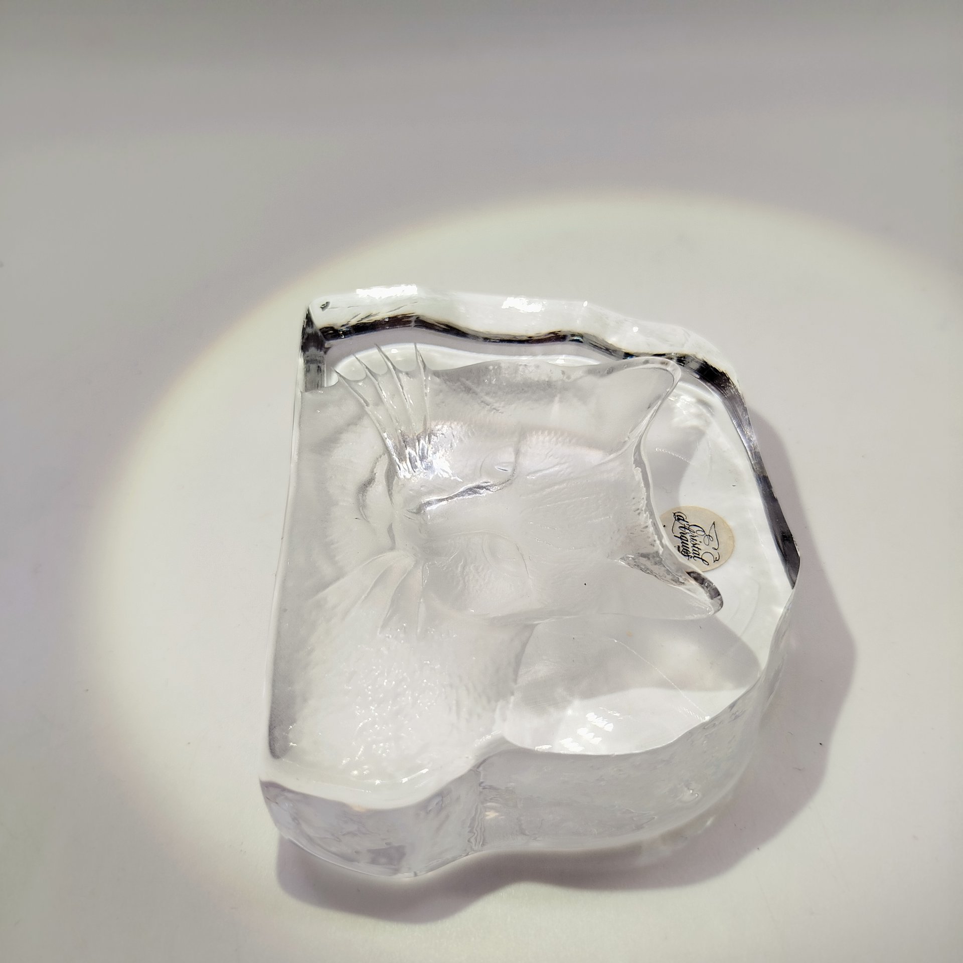 Пресс-папье с изображением кота, Cristal d'Arques