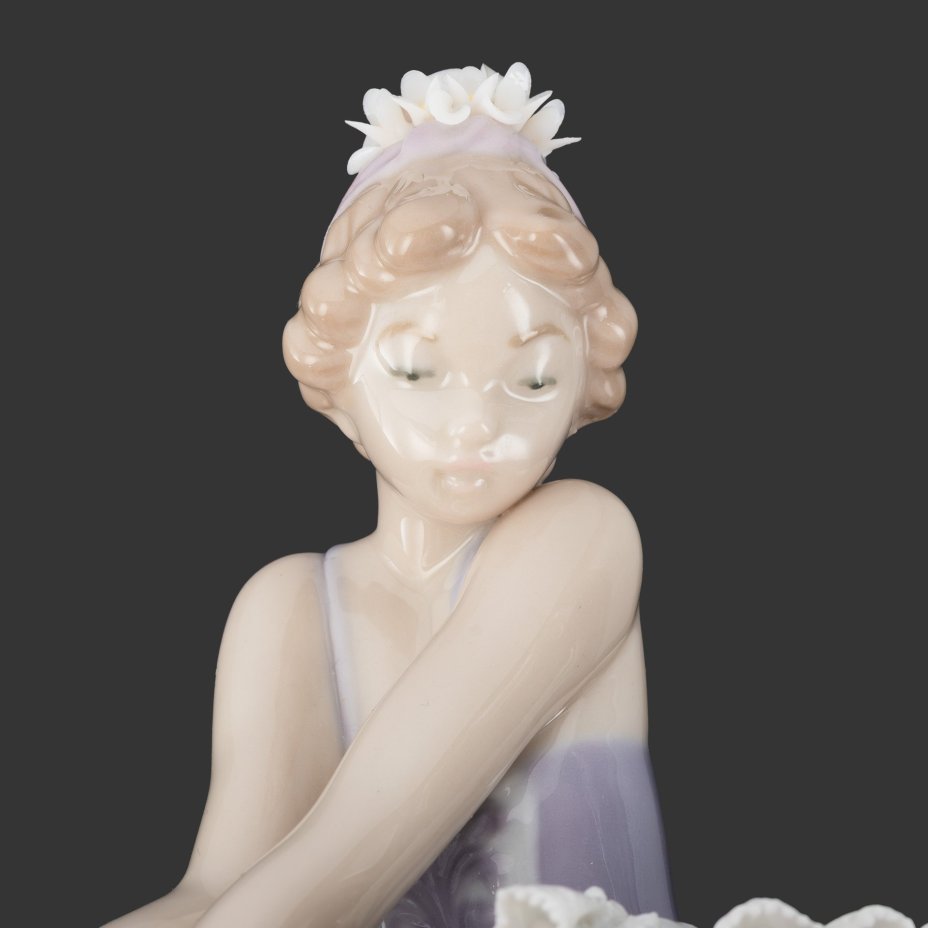 Статуэтка "Ballet mirando la zapatilla Opening night" ("Вечер премьеры", "Балерина"), скульптор Salvador Debón в оригинальной коробке, фарфор, роспись, Lladro, Испания, 1987 г.