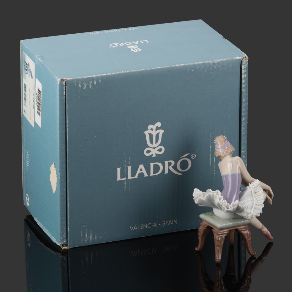 Статуэтка "Ballet mirando la zapatilla Opening night" ("Вечер премьеры", "Балерина"), скульптор Salvador Debón в оригинальной коробке, фарфор, роспись, Lladro, Испания, 1987 г.