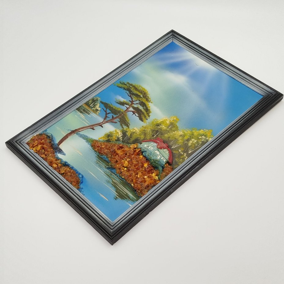 Картина "Красота природы", бумага, двп, гуашь, янтарная крошка, композитный материал, Российская Федерация, 1990-2015 гг.