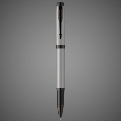 Ручка-роллер Parker IM Achromatic, Grey BT, стержень: F, цвет чернил: black, в подарочной упаковке., Лаки и смолы: лак, латунь