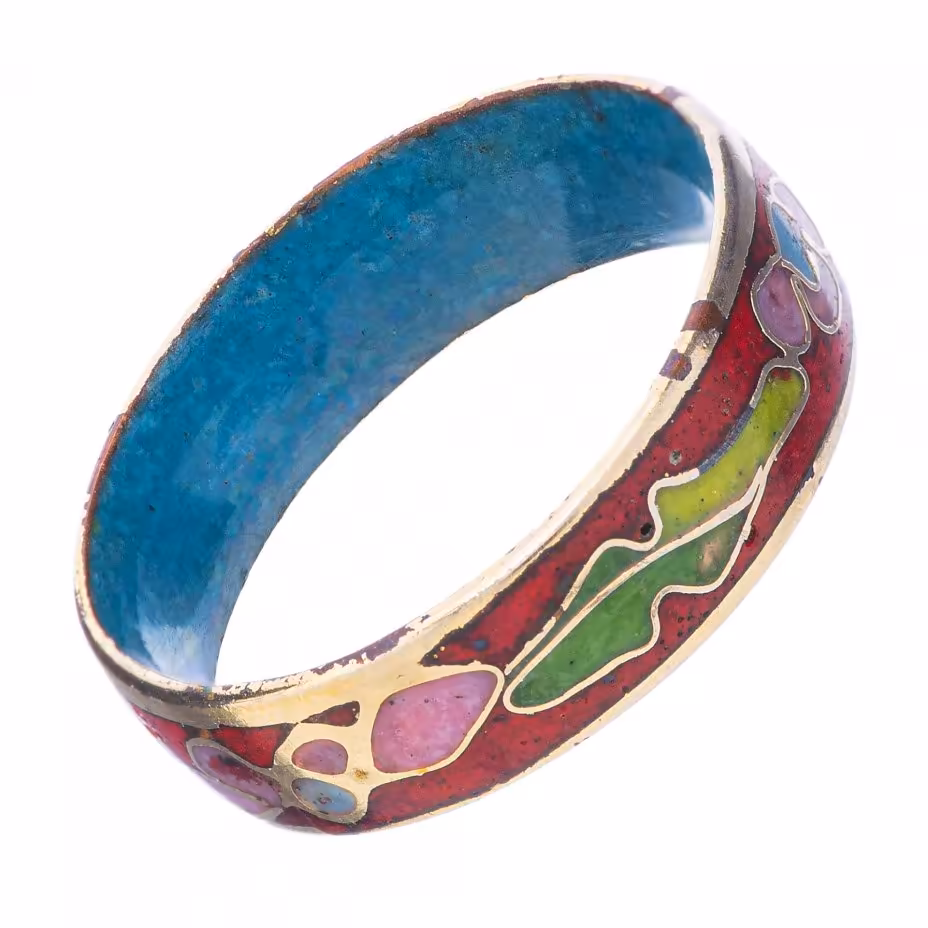 Кольцо в технике клуазоне, латунь, эмаль, Китай, 1960-1990 гг.