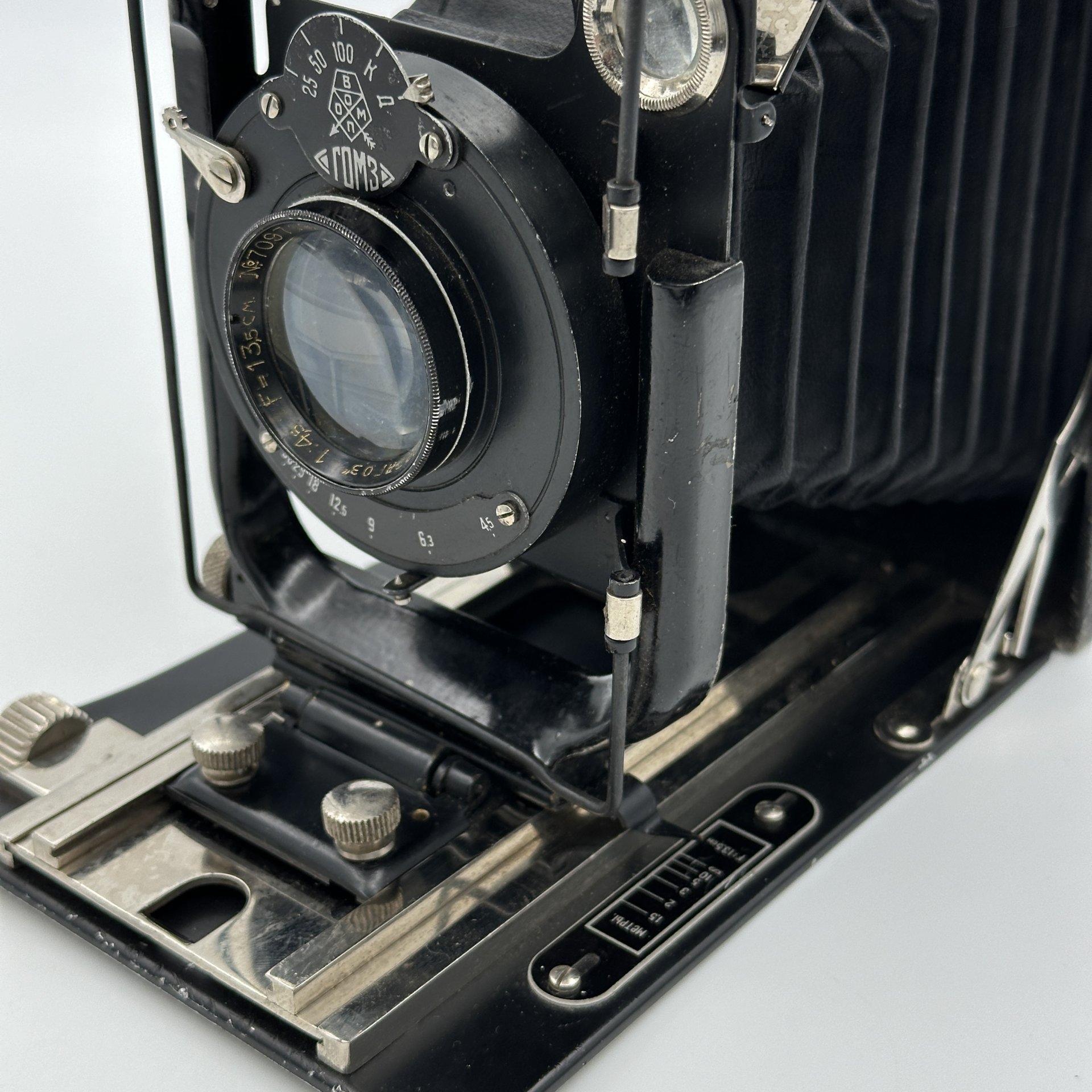 Фотоаппарат пластиночный "Фотокор-1" с объективом «Ортагоз» с аттестатом, Государственный оптико-механический завод имени ОГПУ (ГОМЗ)