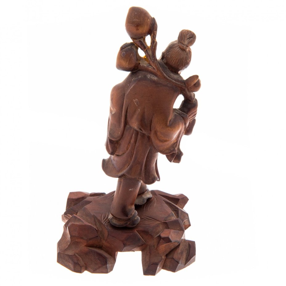 Статуэтка "Старец с тыквами", дерево, резьба, Китай, 1970-1990гг.