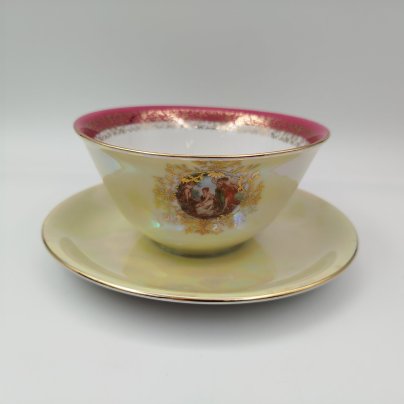 Сухарница из сервиза "Мадонна", фарфор, крытье, люстр, золочение, Fortuna Eisenberg, ГДР, 1960-1973 гг.