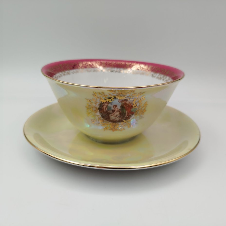 Сухарница из сервиза "Мадонна", фарфор, крытье, люстр, золочение, Fortuna Eisenberg, ГДР, 1960-1973 гг.