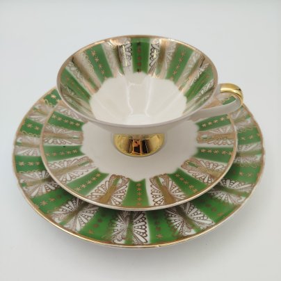 Чайное трио с абстрактным орнаментом, Winterling factories distributing company, фарфор, золочение, Германия, 1960-1970 гг.