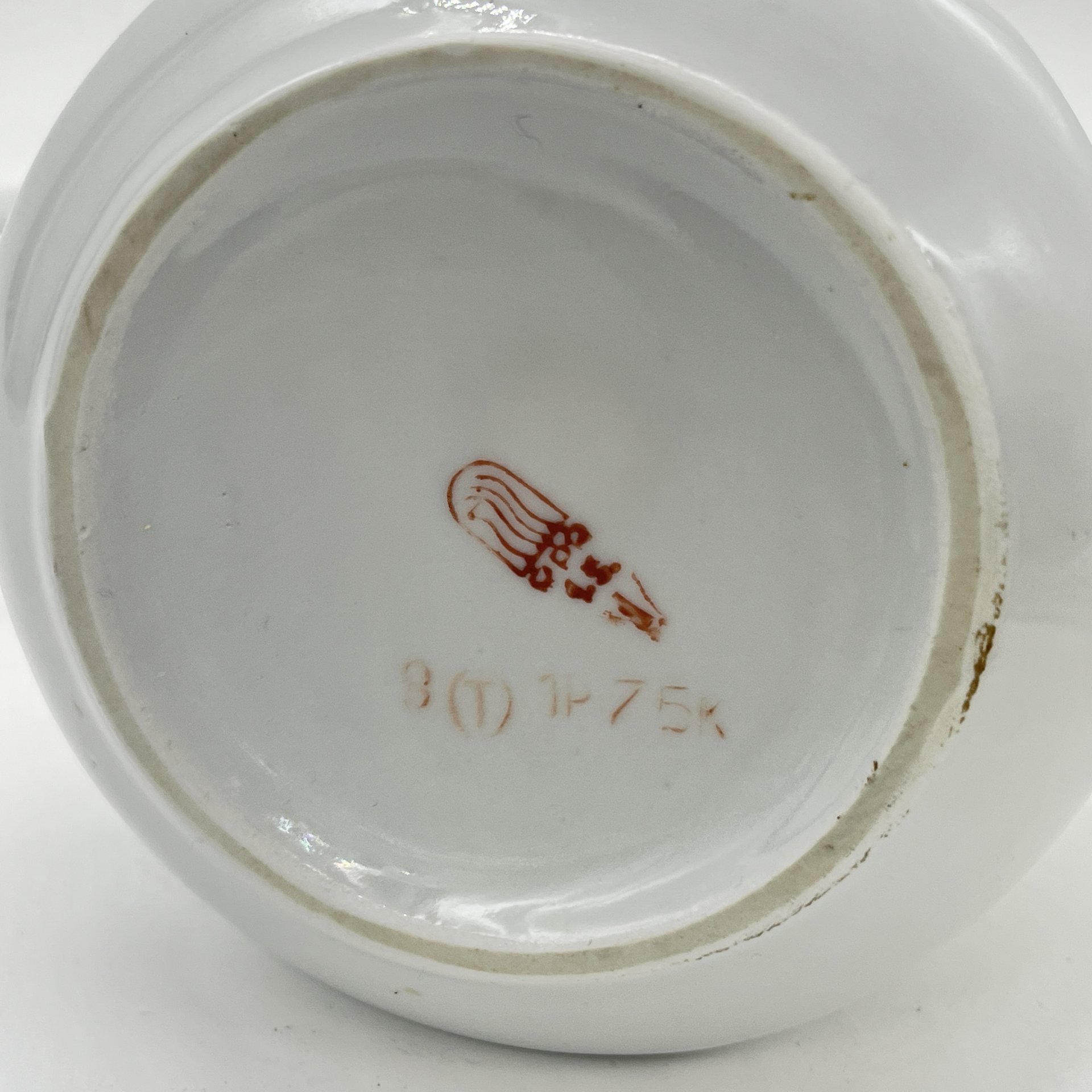 Чайник заварочный с цветочным декором (крышка в подборе), фарфор, деколь золочение, Рижский фарфорово-фаянсовый завод, СССР, 1970-1980 гг.