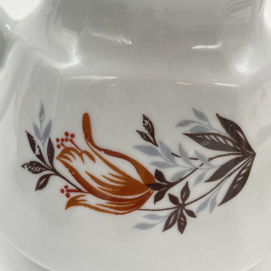 Чайник заварочный с цветочным декором (крышка в подборе), Рижский фарфорово-фаянсовый завод