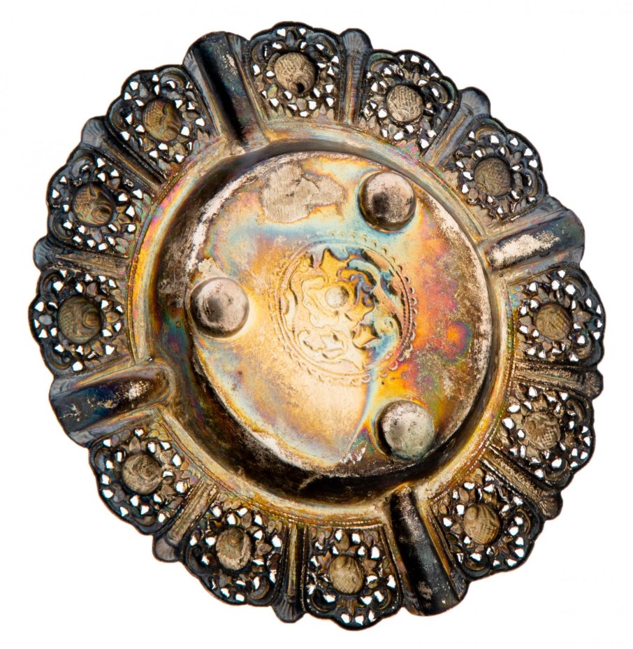 Пепельница с растительным декором, сплав металла,  Азия, 1970-1990 гг.