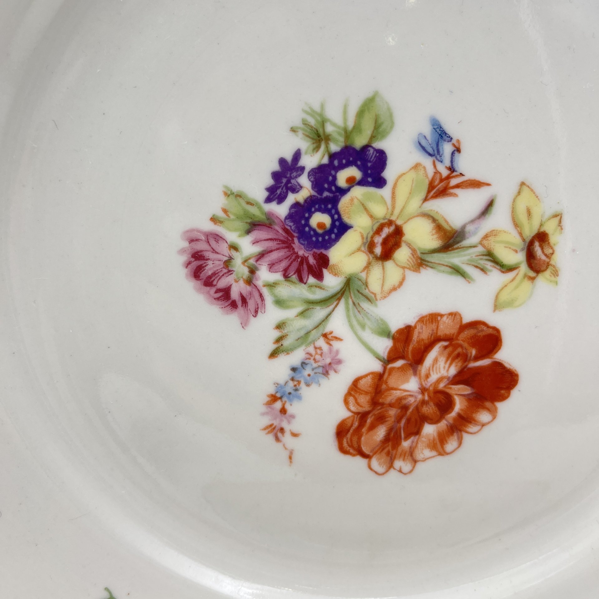 Набор десертных тарелок "Мейсенский букет" на 6 персон, фарфор, деколь, золочение, Дулевский фарфоровый завод (Дулёво), СССР, 1968 г.