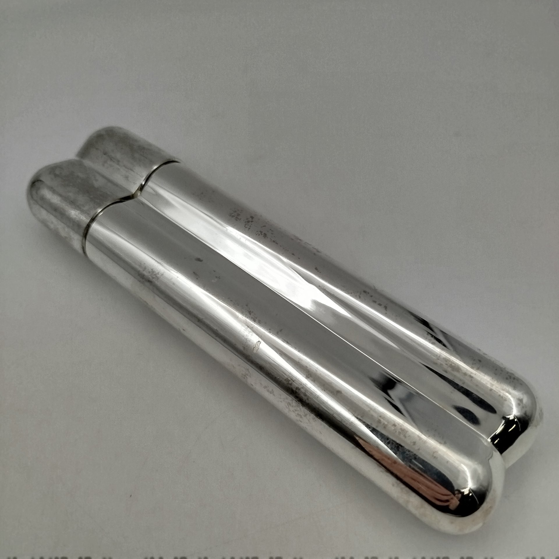 Тубус для сигары с флягой, металл, серебрение, Европа, 1980-1990 гг.