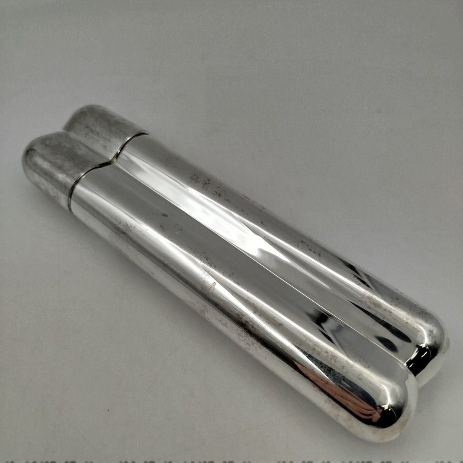 Тубус для сигары с флягой, металл, серебрение, Европа, 1980-1990 гг.