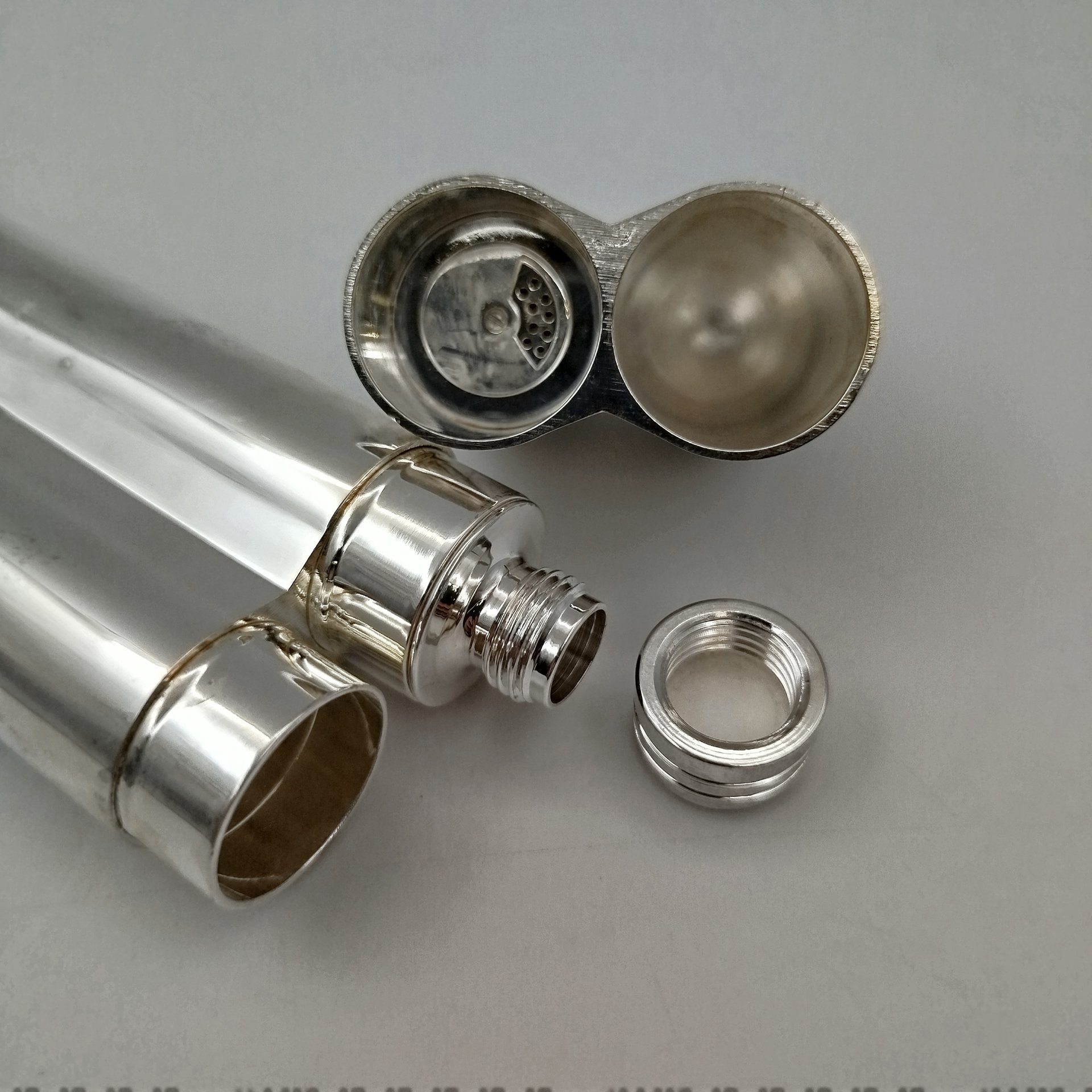 Тубус для сигары с флягой, металл, серебрение, Европа, 1980-1990 гг.