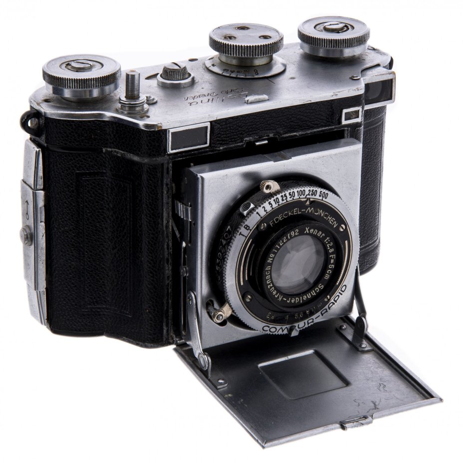 Подборка из 3 пленочных фотоаппаратов "Kodak Retina II", "Dollina Certo Dresden", "Minifex", сплав металла, кожа, Германия, 1930-1950 гг.