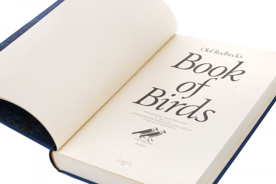 Книга "RUDBECK'S BOOK OF BIRDS", подарочное издание в футляре, тираж 500 экз., издательство "Björck & Börjesson", Швеция, 1986 г., Björck & Börjesson