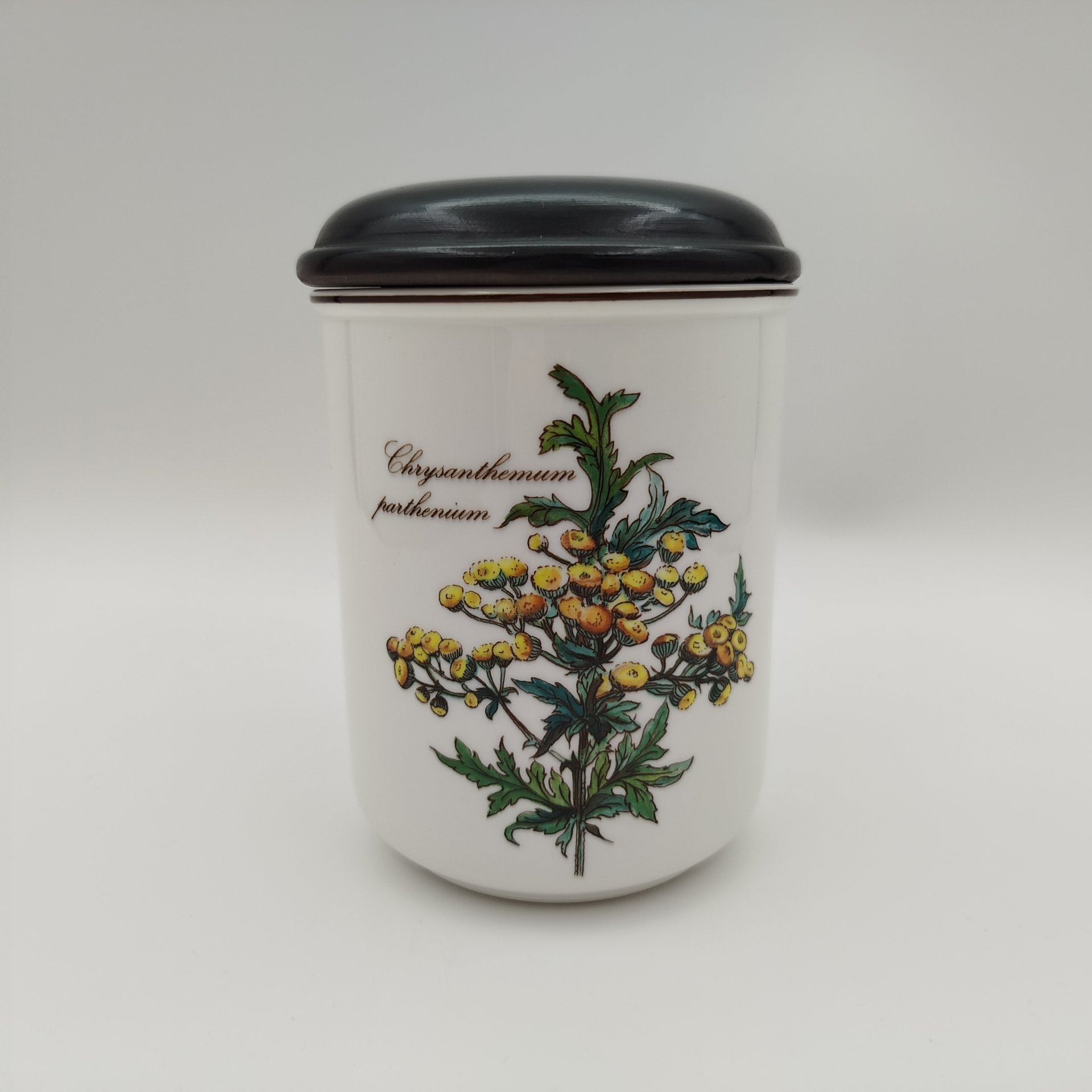 Банка "Chrysanthemum parthenium" ("Пижма девичья") для сыпучих продуктов (для чая, специй), серия "Botanica", фарфор, деколь, дерево (крышка), Villeroy & Boch, Villeroy & Boch
