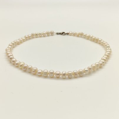 Бусы с бусинами вытянутой формы, металл, культивированный жемчуг, Азия, 2000-2020 гг.