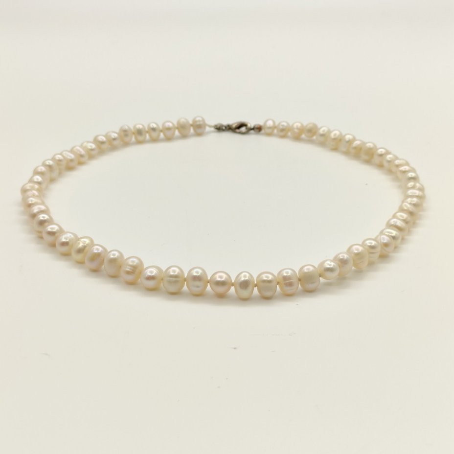 Бусы с бусинами вытянутой формы, металл, культивированный жемчуг, Азия, 2000-2020 гг.